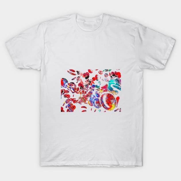 Red blood cells T-Shirt by RosaliArt